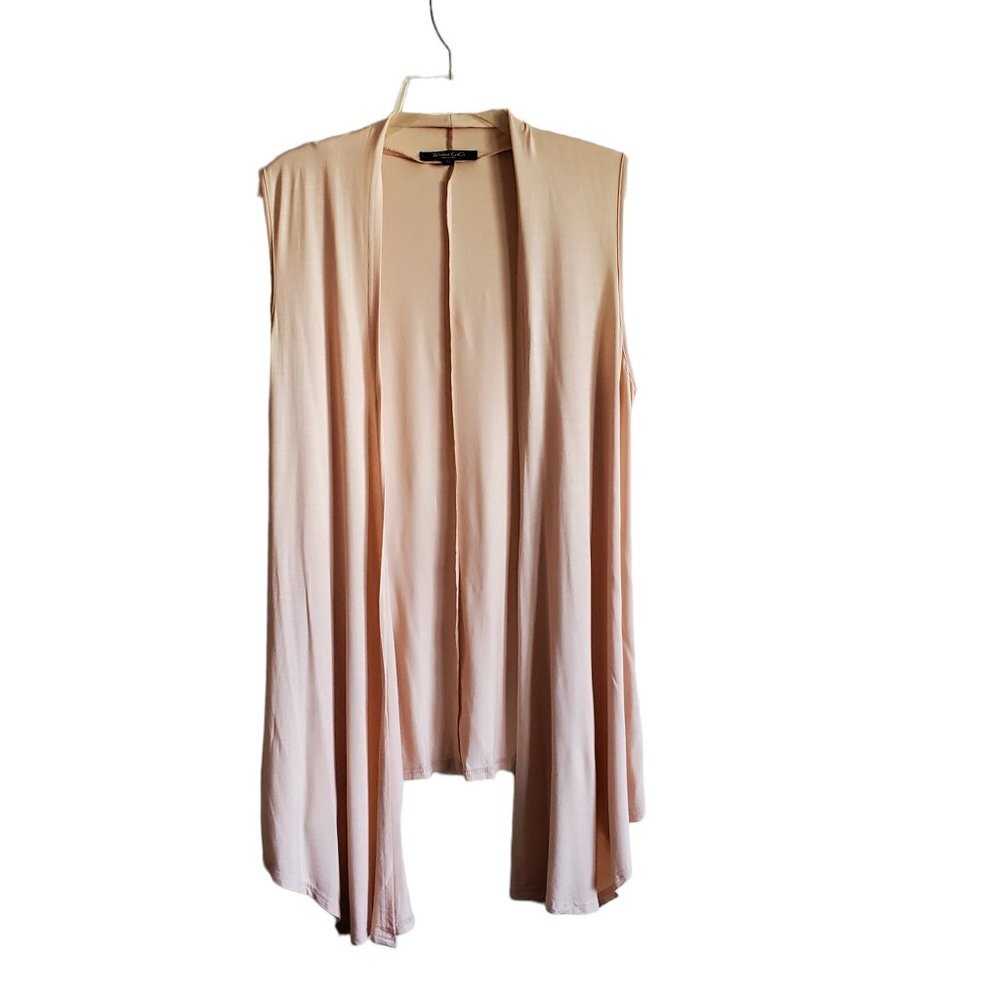 Urban CoCo Viscose Open Waterfall‎ Cardigan Light Peach Color Medium